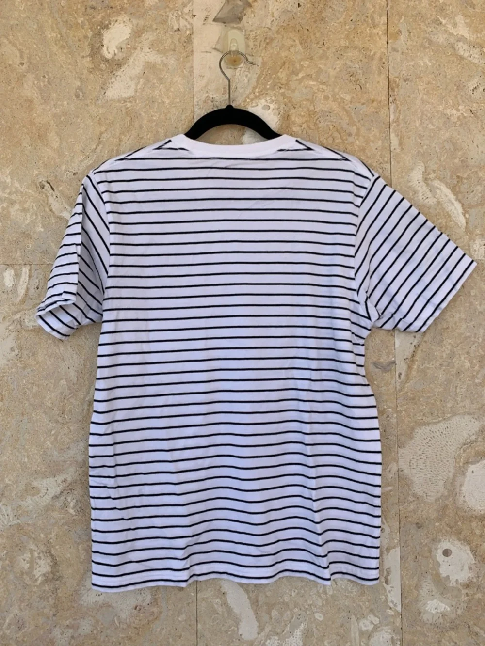 Uniqlo White & Black Striped Pocket Tee with Mickey & Minnie Embroidery - Picture 3 of 11